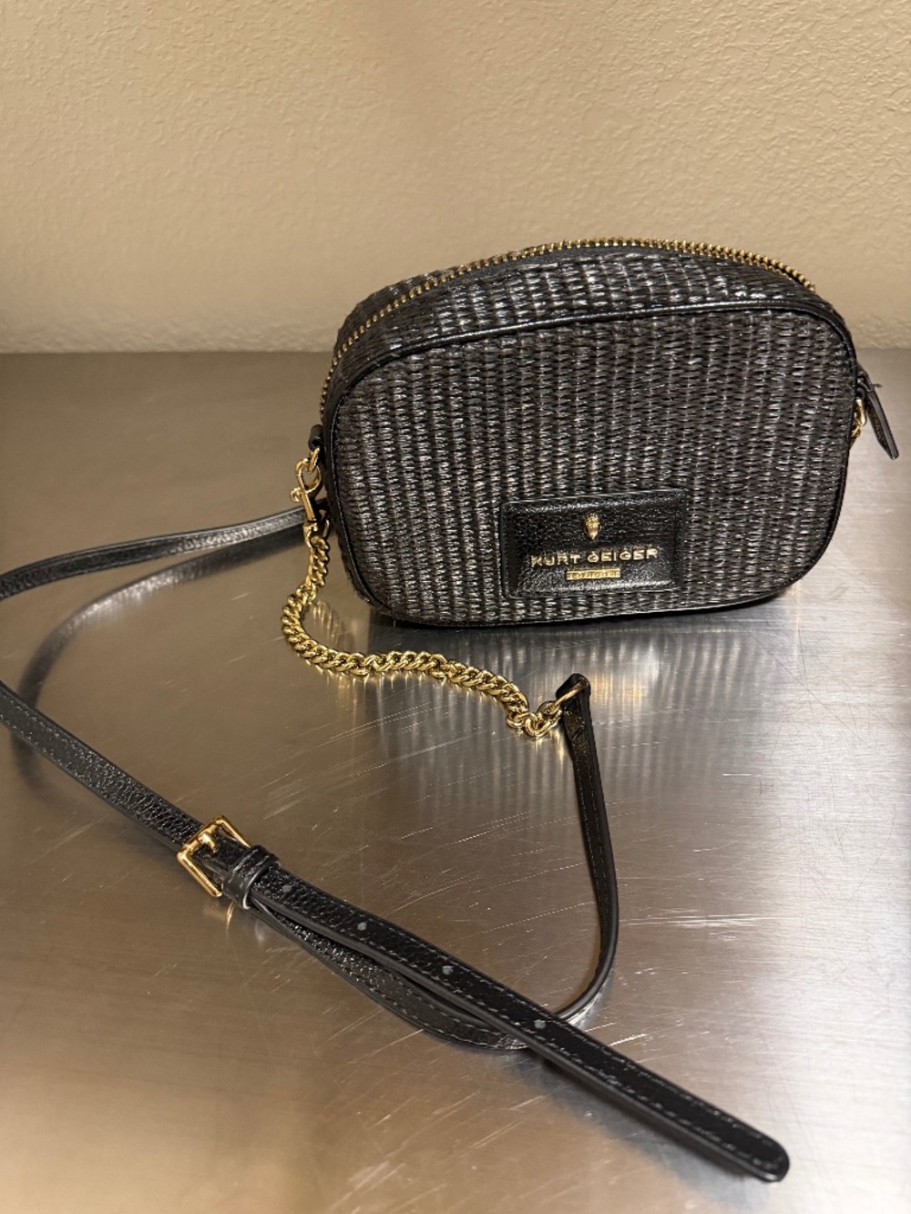 Kurt Geiger London Small Chiswick Woven Crossbody Bag